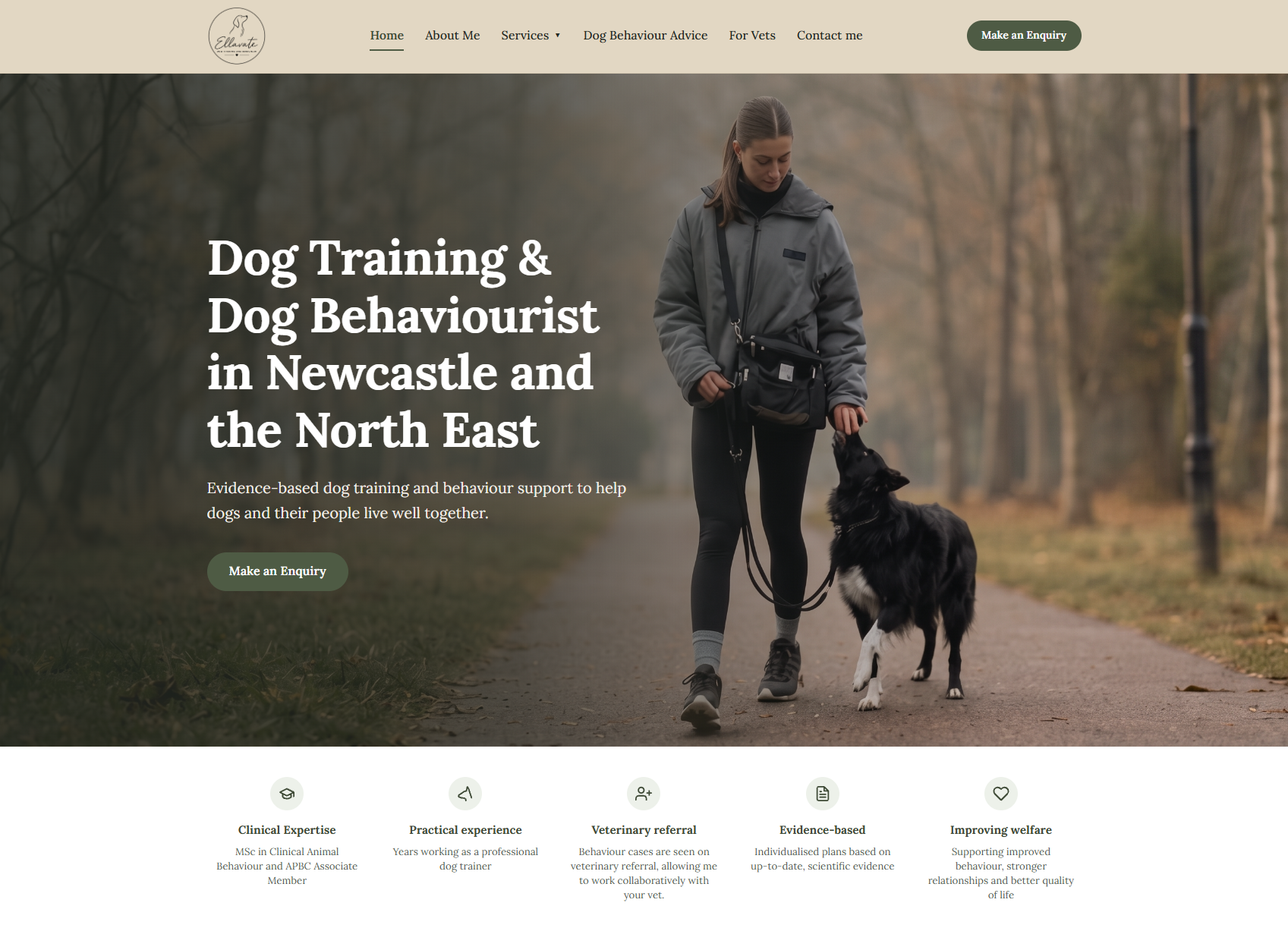 Ellavate Dogs website screenshot